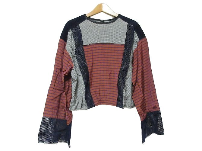 Autre Marque CITY Patchwork-Bluse Braun