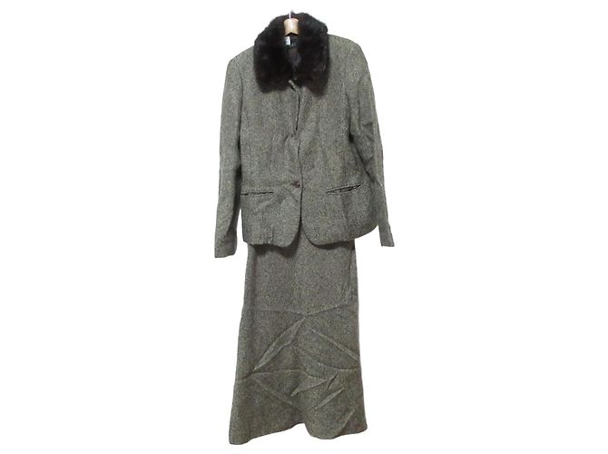 Autre Marque BASILE28 Conjunto 2-way em Tweed com Gola de Visão Marrom