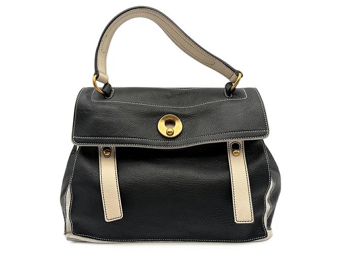 Borsa a mano Yves Saint Laurent Muse Nero Bianco