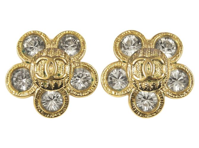 Chanel Coco Mark Flower Ohrringe Golden