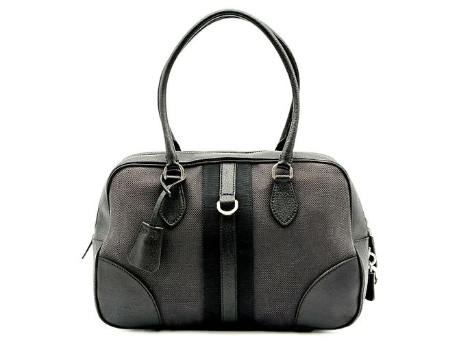 Bolsa Mini Boston Prada Marrom Preto