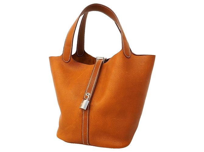 Hermès Borsa Hermes Picotin Lock MM Barenia Faubourg Rosso