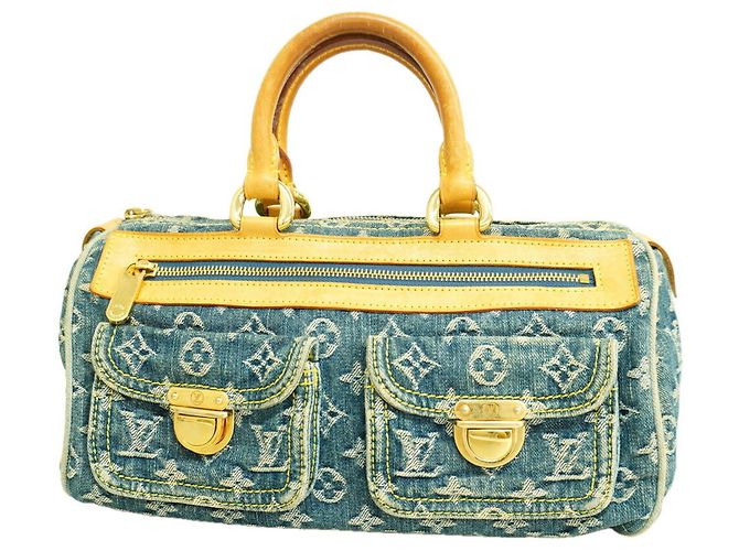 Louis Vuitton Monogram Denim Neo Speedy Handbag Blue