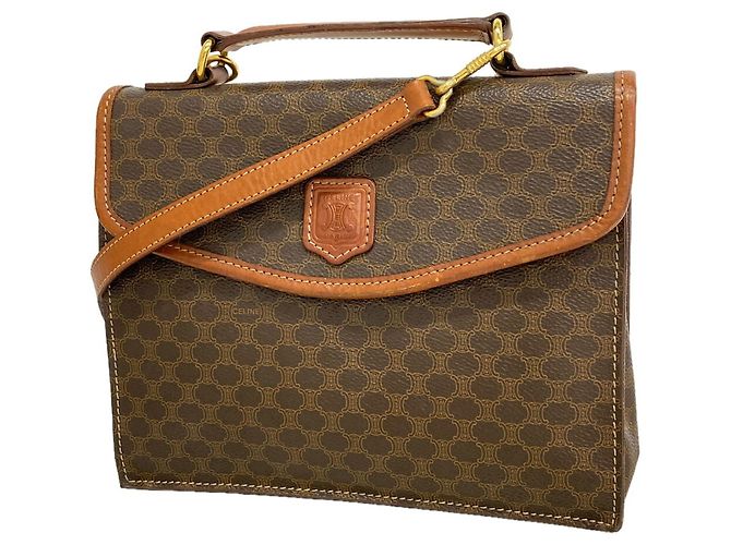 Céline Borsa 2-Way Celine Macadam Brown Marrone
