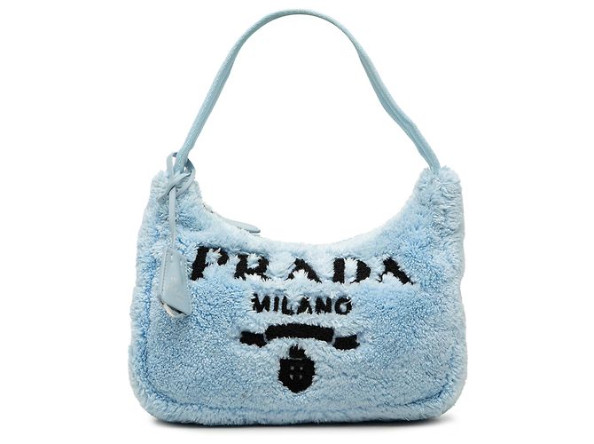 Borsa a tracolla Prada Blue Mini Terry Re Edition 2000