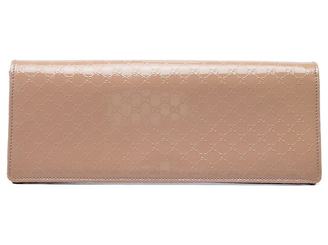 Clutch Gucci Broadway de charol Microguccissima marrón Castaño Carne