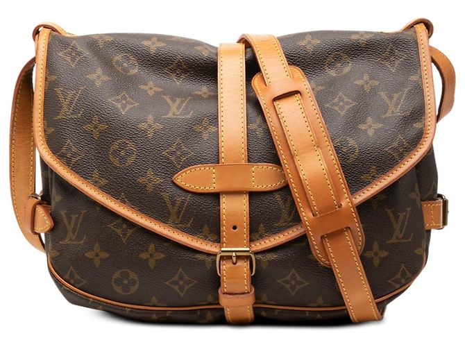 Louis Vuitton Brown Monogram Saumur 25 Marrone