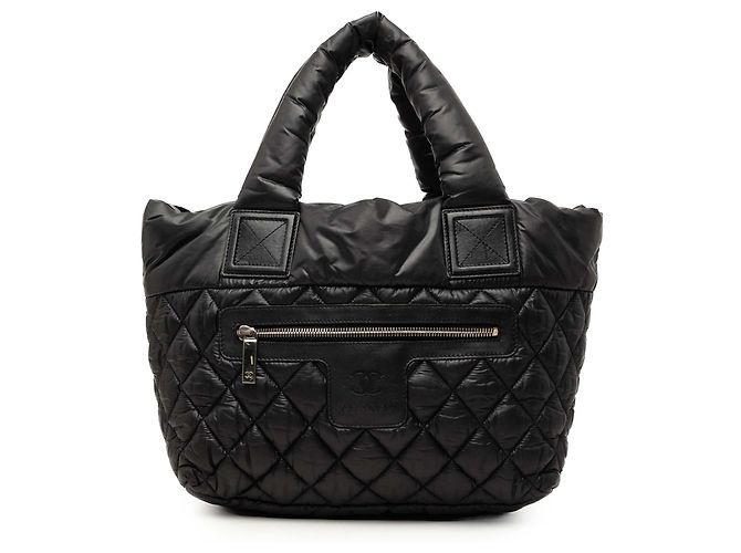 Borsa tote Chanel Coco Cocoon piccola in nylon matelassé nero