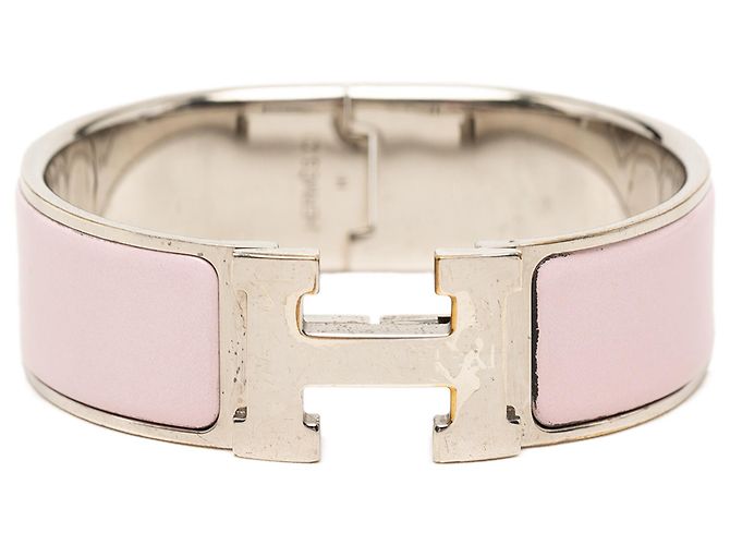 Pulsera Hermès Clic Clac H PM de esmalte rosa ancho