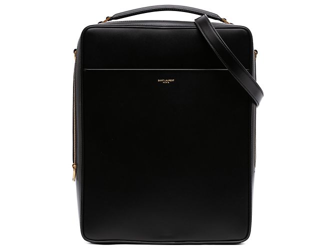 Bolsa Case Saint Laurent em pele de vitelo lisa preta Large Preto