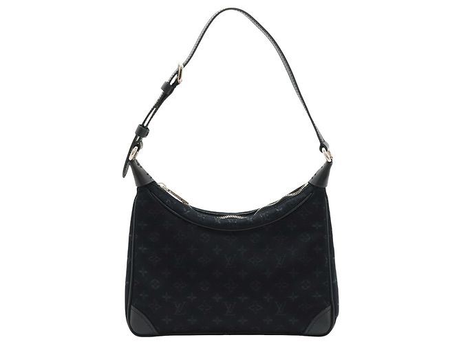 Louis Vuitton Black Monogram Mini Satin Boulogne Nero
