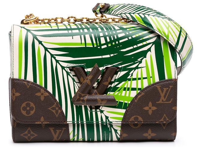 Louis Vuitton White Monogram Palm Print Twist MM Branco