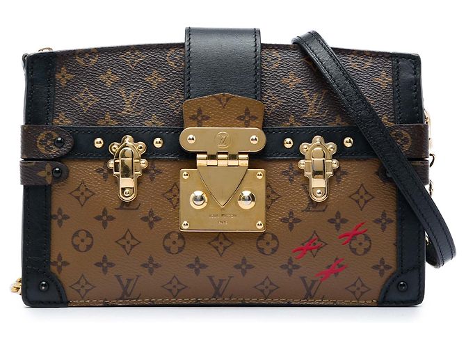 Louis Vuitton Brown Monogram Reverse Trunk Clutch Braun
