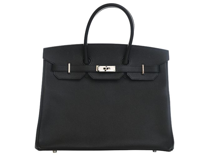 Hermès Black Epsom Birkin Retourne 35 Noir