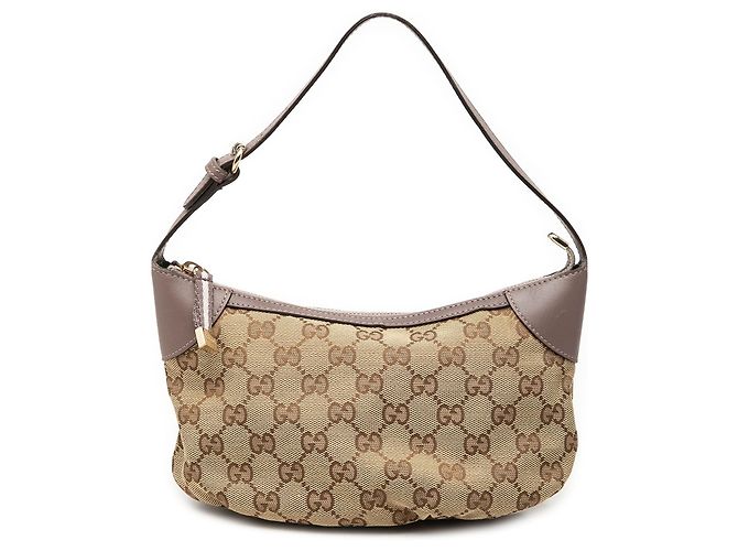 Gucci Beige GG Canvas Web Handtasche