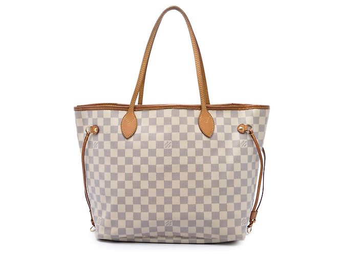 Louis Vuitton White Damier Azur Neverfull MM Branco