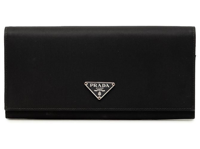 Prada Black Tessuto Long Wallet