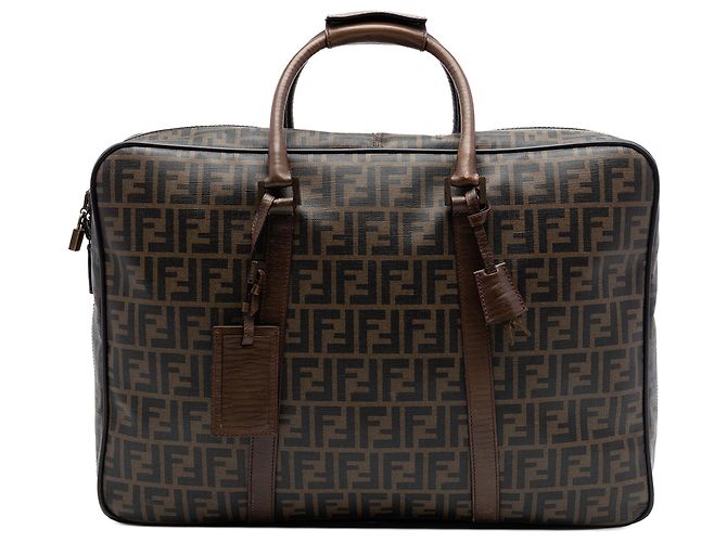 Valigia Fendi Brown Zucca Coated Canvas Marrone