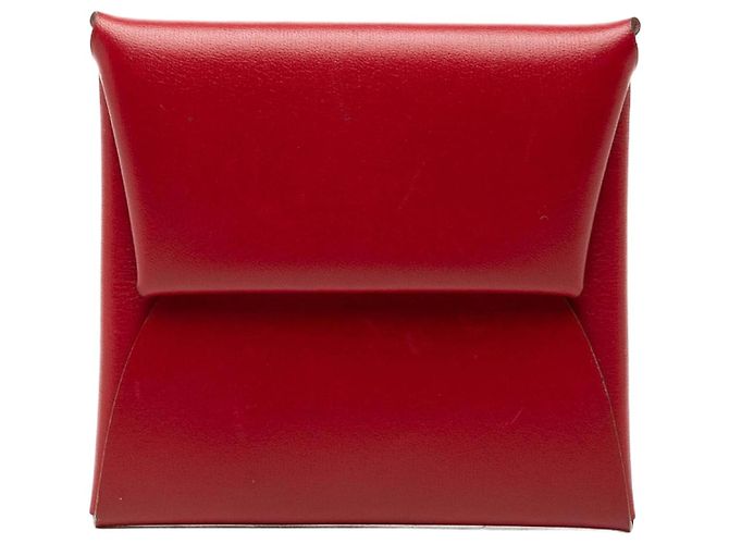 Monedero Hermès Bastia en piel Box Calf rojo Roja