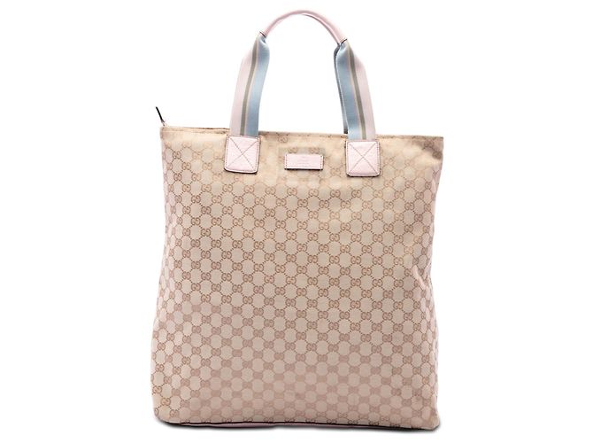 Tote Verticale Gucci in Canvas GG beige con Web
