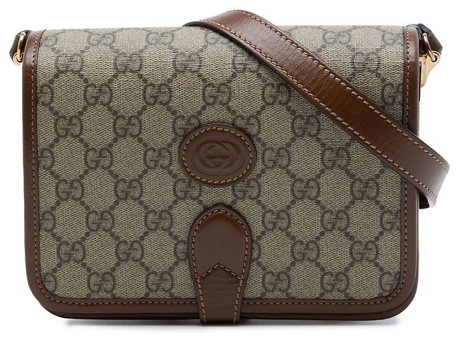 Gucci Mini Bolsa Tiracolo GG Supreme Interlocking G Bege