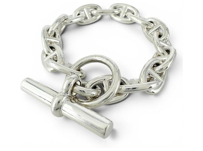 Hermès Pulsera Hermes Chaine d'Ancre PM Silver Charm Plata