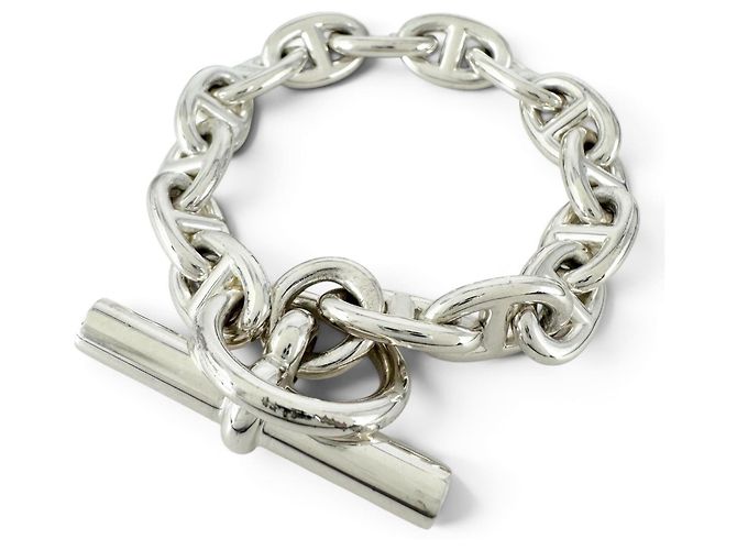 Hermès Bracciale HERMES Chaine d'Ancre PM Silver Charm Argento