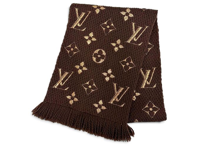 Stola Louis Vuitton in lana, seta e poliestere marrone