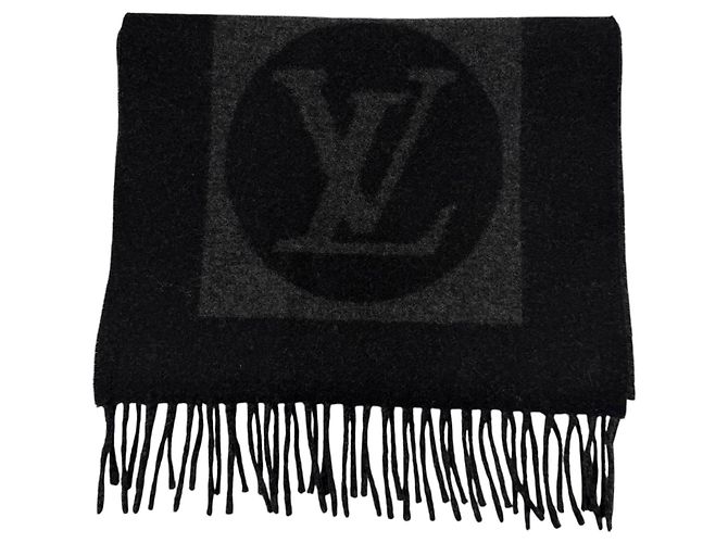 Louis Vuitton Wool Cashmere Stole Brown Black