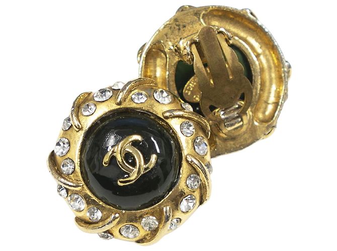 Orecchini a clip Chanel Coco Mark D'oro Verde