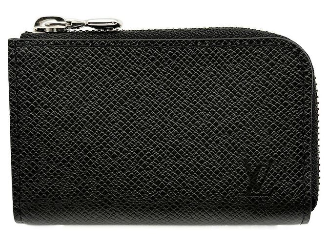 Portamonete Louis Vuitton in pelle Taiga Nero