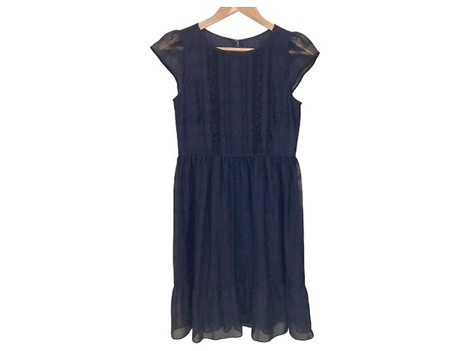 Autre Marque BLUE LABEL CRESTBRIDGE Vestido transparente Shadow Check Azul Azul marino