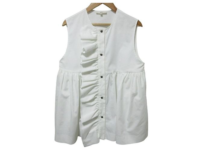 Autre Marque yori Double Cross Rüschen-Gilet Weiß
