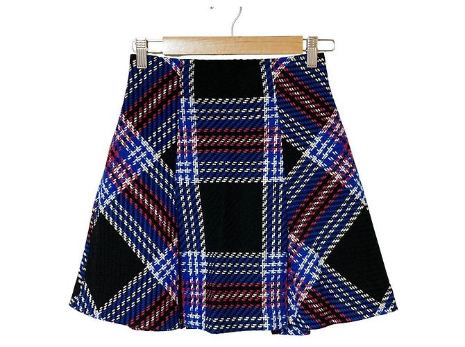 Autre Marque Saia evasê Snidel Tweed Check Preto