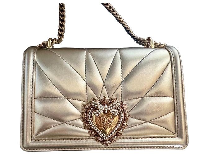 Bolsa de ombro Dolce & Gabbana Devotion em ouro Dourado