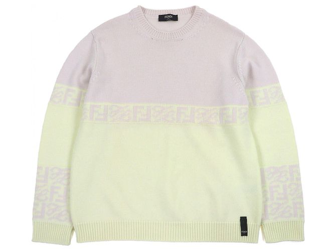 Fendi FF Logo Zucca Pattern Wollpullover Pink 