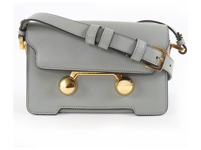 Bolsa de Ombro em Couro Marni TRUNKAROO Verde