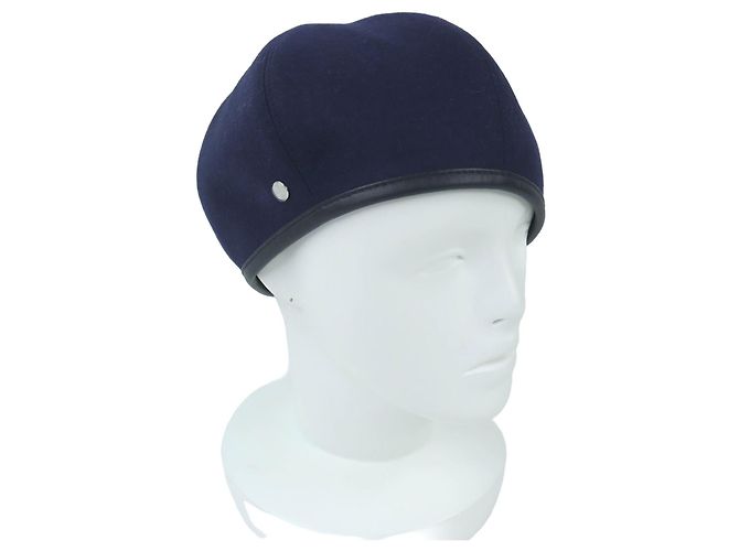 Hermès Gabriel Wool Beret 57 Blue Navy blue