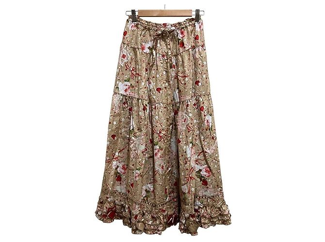 Autre Marque PINK HOUSE Falda Ornament con estampado de rosas Multicolor Beige
