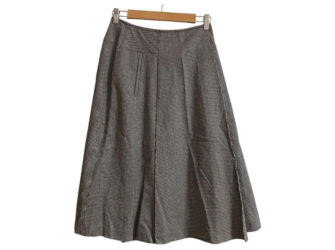 Max Mara Houndstooth Flared Skirt Black