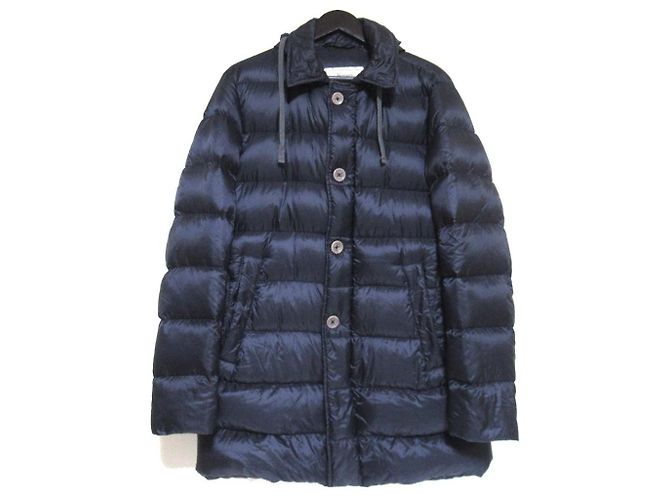 Autre Marque Casaco de Penas com Capuz em Nylon Herno Azul Azul marinho