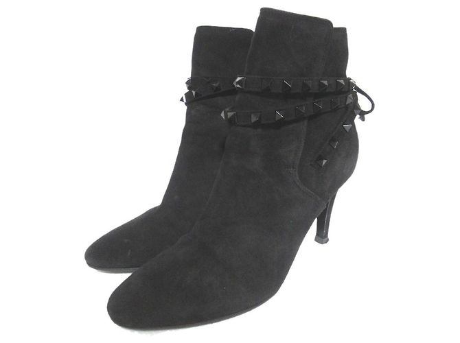 Bottines courtes en daim Rockstud Valentino Garavani Noir