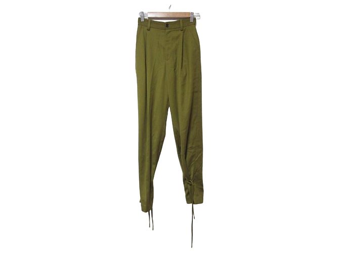 Autre Marque CLANE Tuck Pants Verde Cachi
