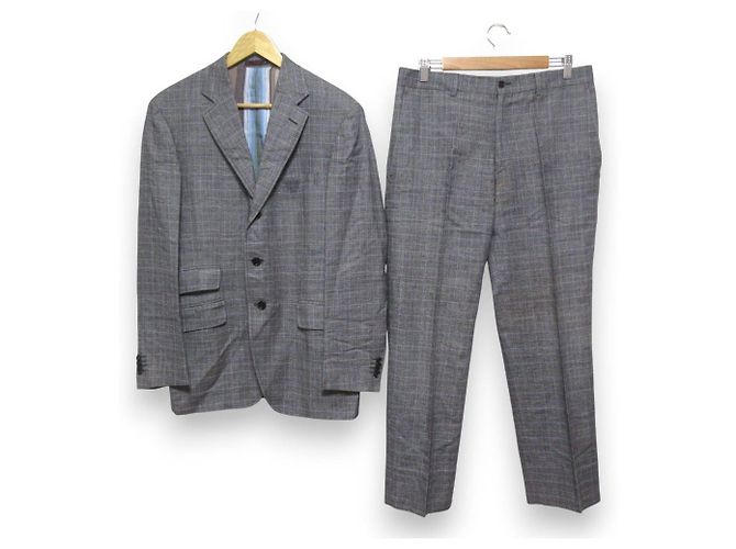 Autre Marque Etro Check Wool Suit Set Brown