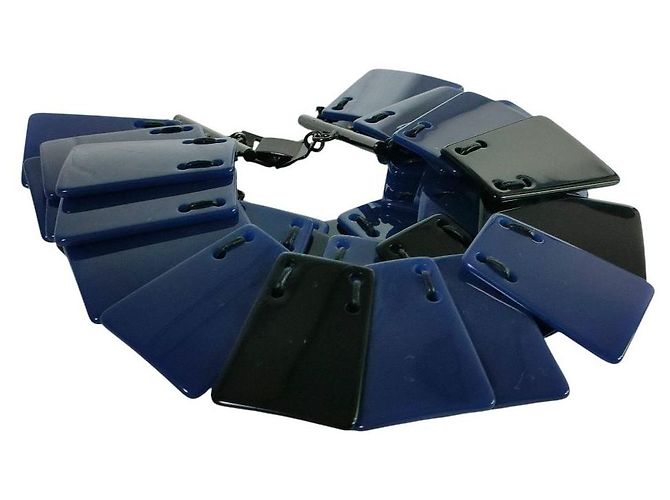 Autre Marque Bracciale matohu Square Parts Bicolor Nero