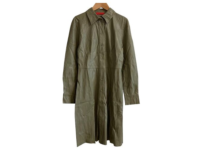 Autre Marque MAX&Co. Eco-Lederkleid Grün Olivgrün