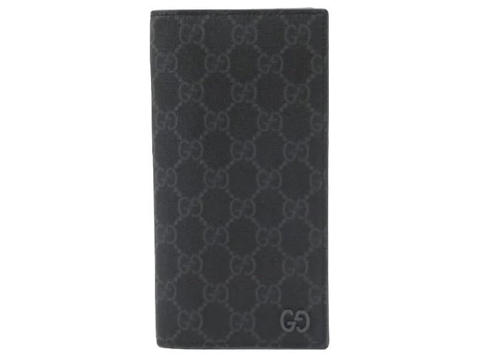 Gucci Long Wallet Grey Leather Brown
