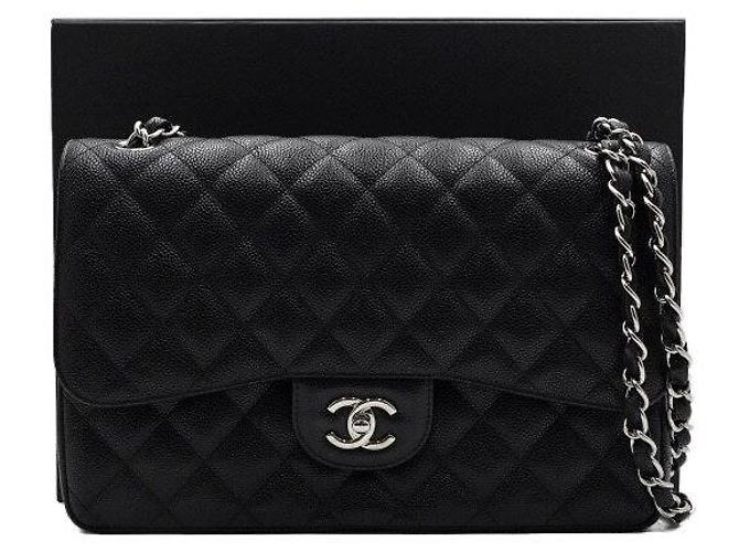 Chanel Silver Chain Shoulder Bag Black