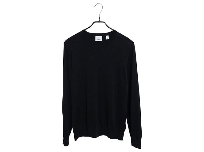 Burberry Wollstrick mit Ellenbogen-Patches Schwarz 