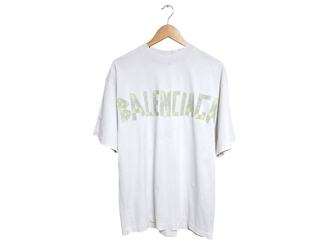 Balenciaga Tape Type T-Shirt mit kurzen Ärmeln Weiß